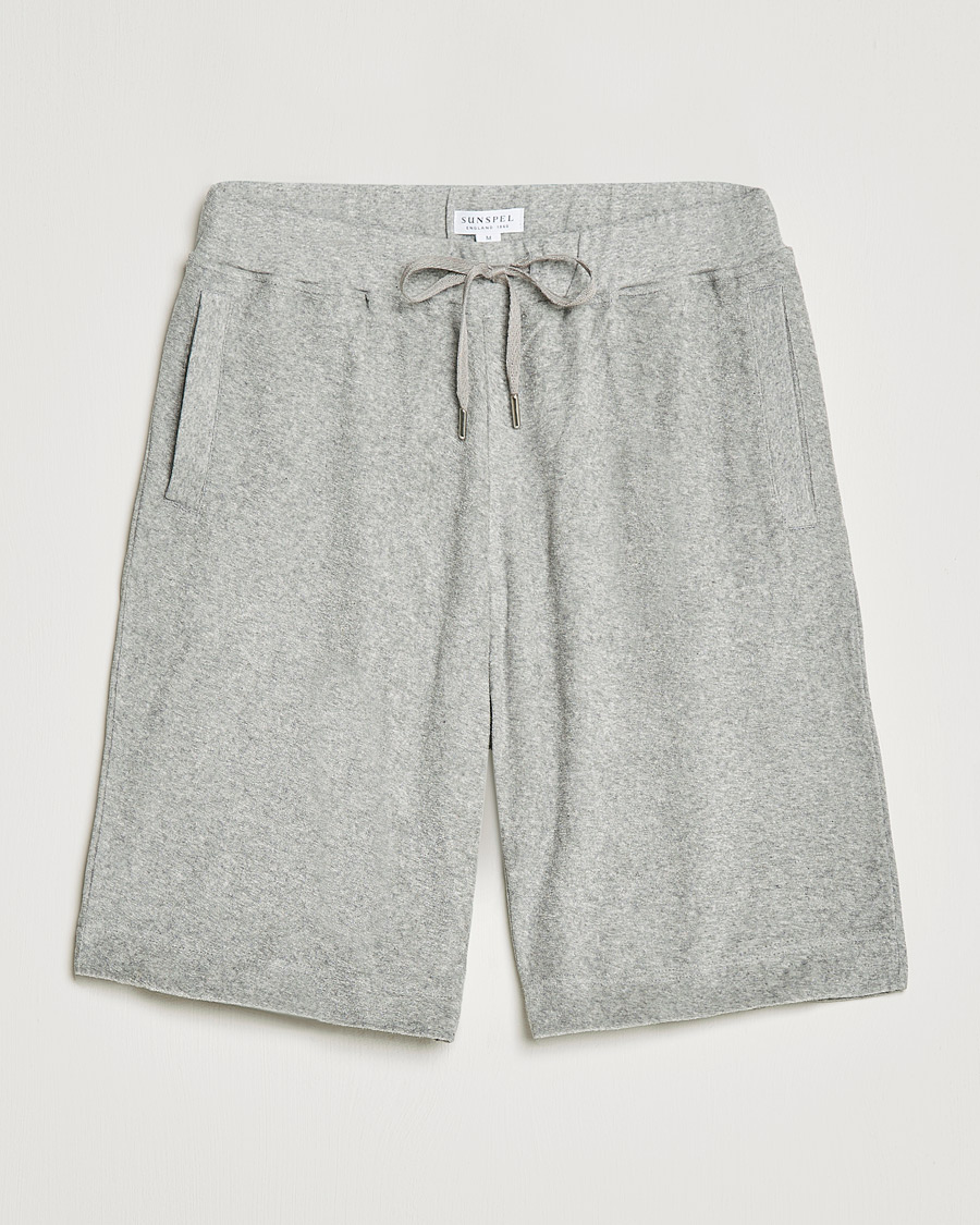 Homme | Shorts | Sunspel | Towelling Shorts Grey Melange