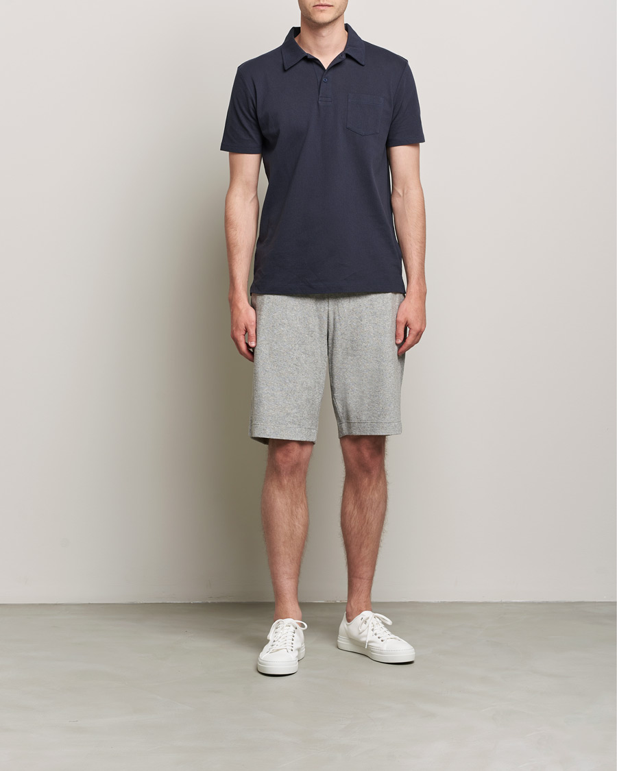 Homme | Shorts | Sunspel | Towelling Shorts Grey Melange