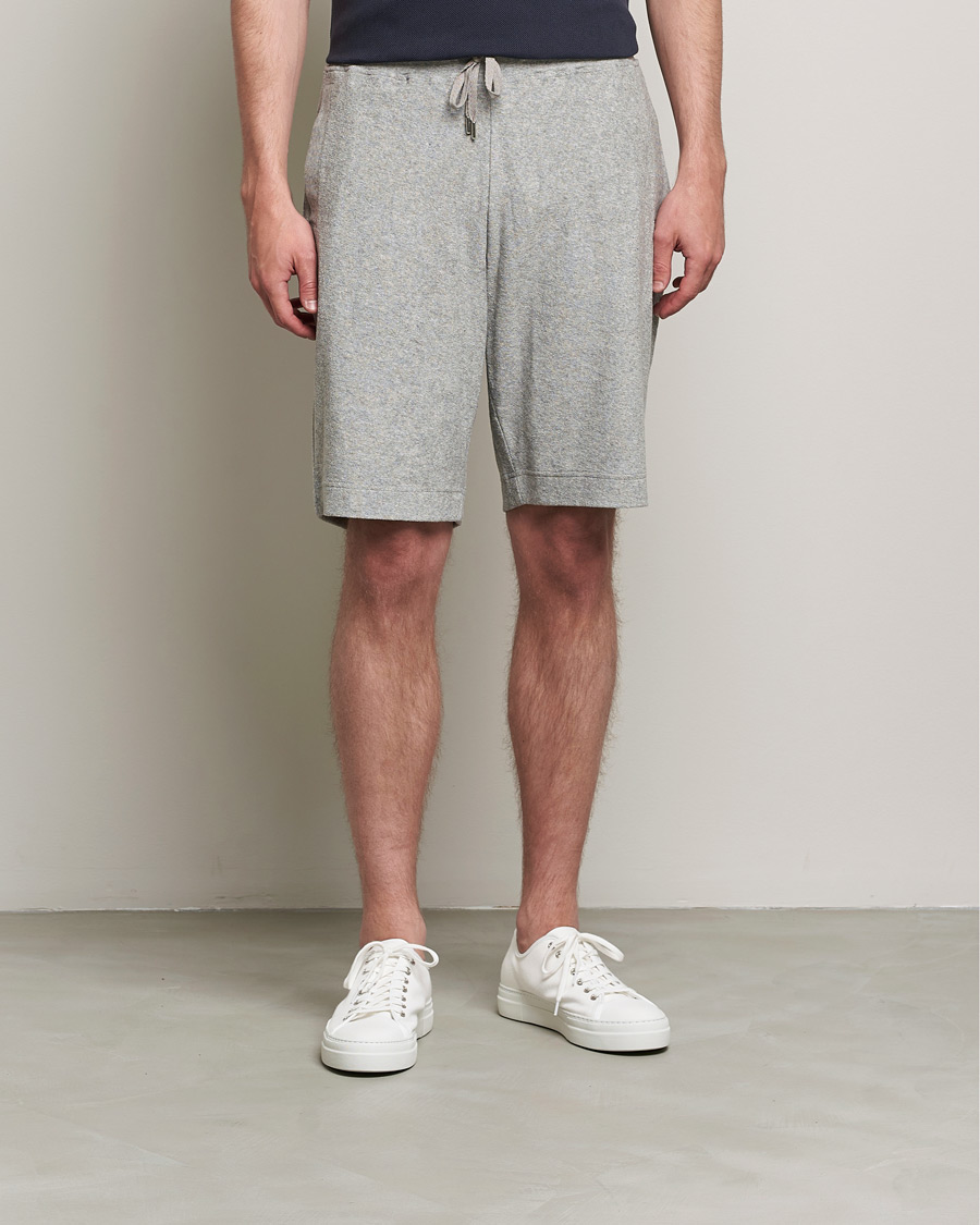 Homme | Shorts | Sunspel | Towelling Shorts Grey Melange