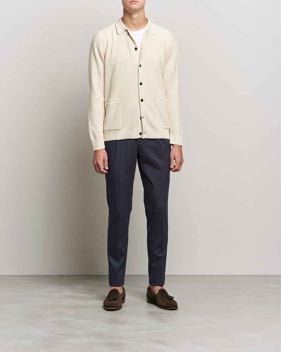 Homme | Pulls Et Tricots | Sunspel | Long Staple Cotton Knitted Jacket Ecru