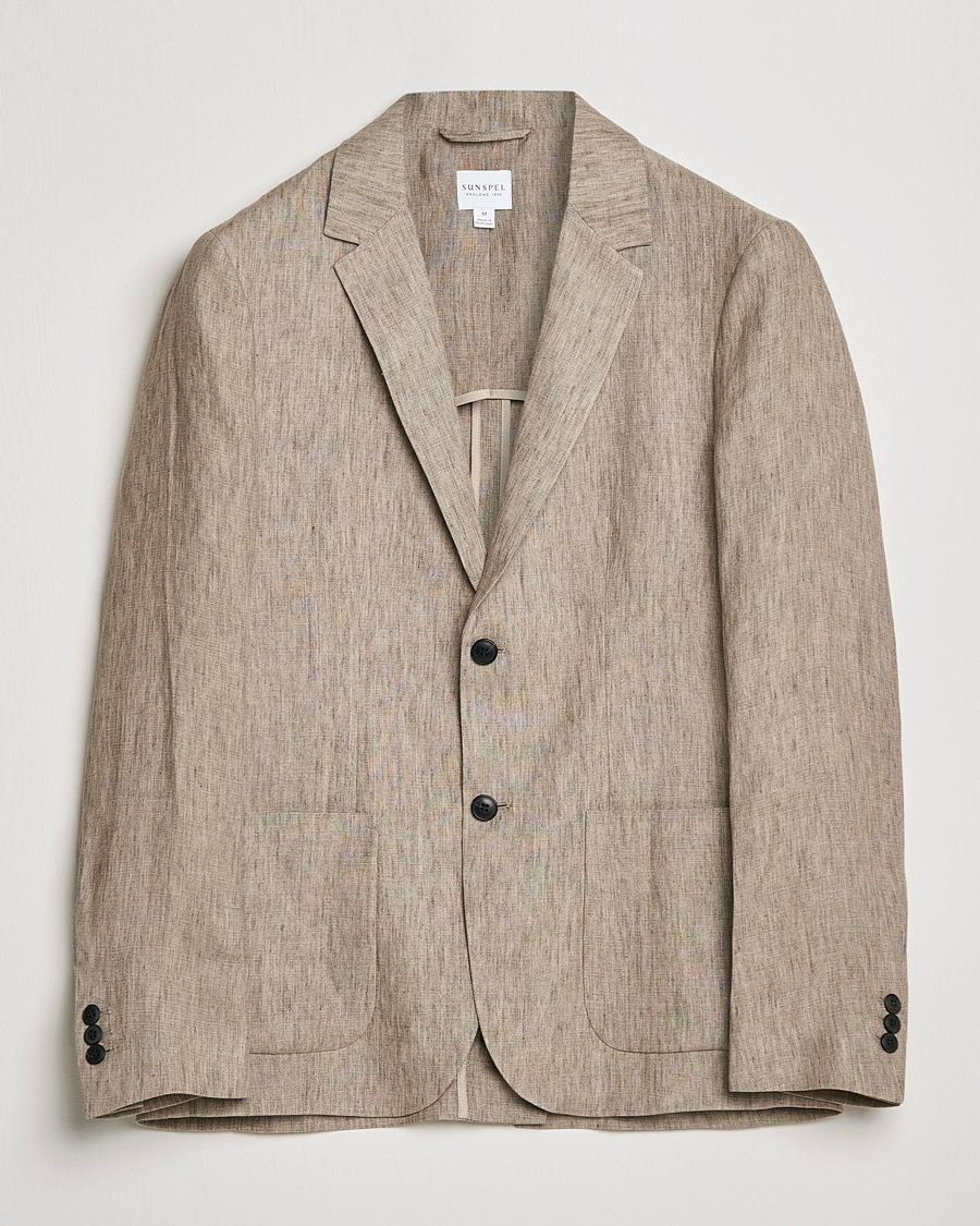 Homme | Blazers | Sunspel | Relaxed Linen Blazer Dark Stone