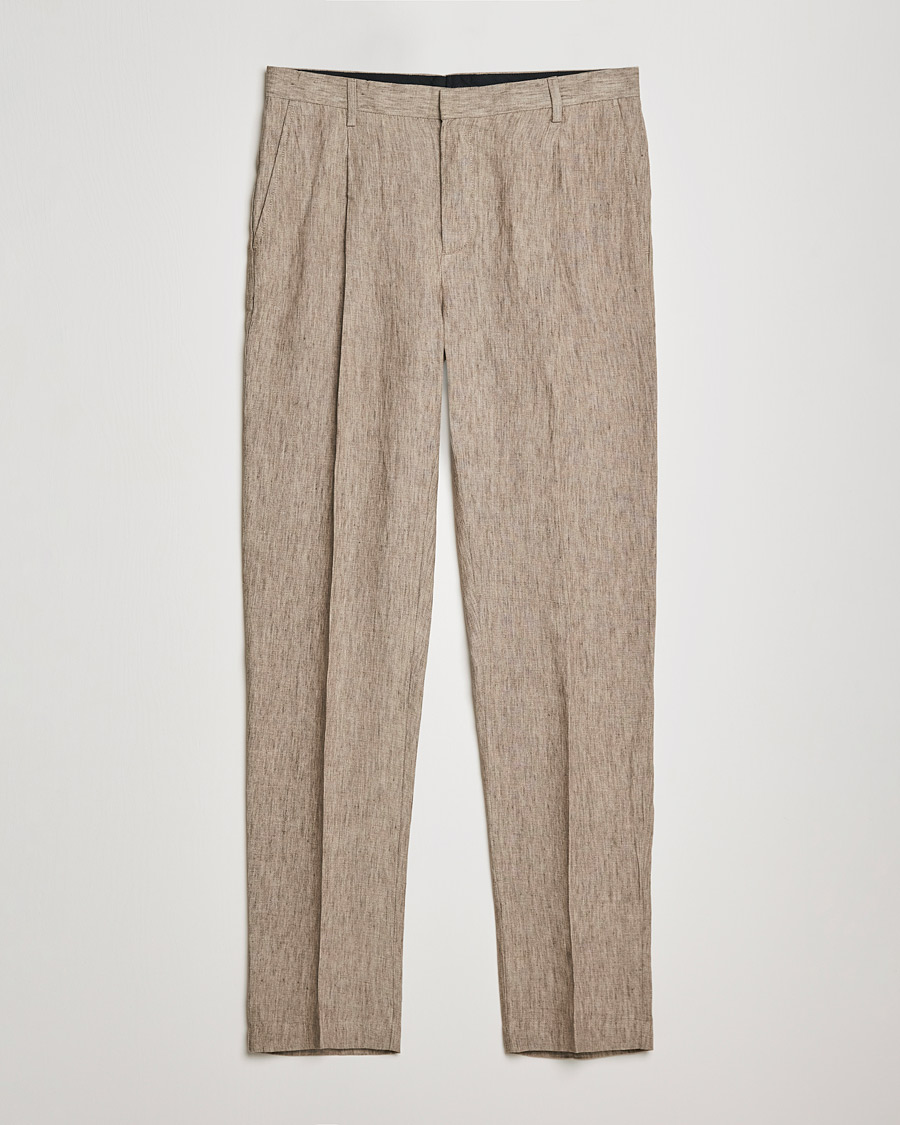 Homme | Pantalons | Sunspel | Tailored Relaxed Fit Linen Trousers Dark Stone