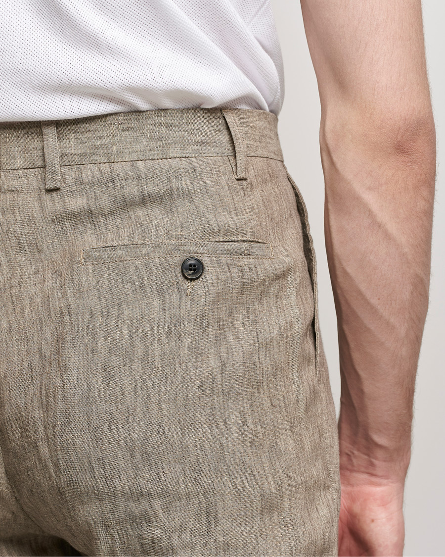 Homme | Pantalons | Sunspel | Tailored Relaxed Fit Linen Trousers Dark Stone