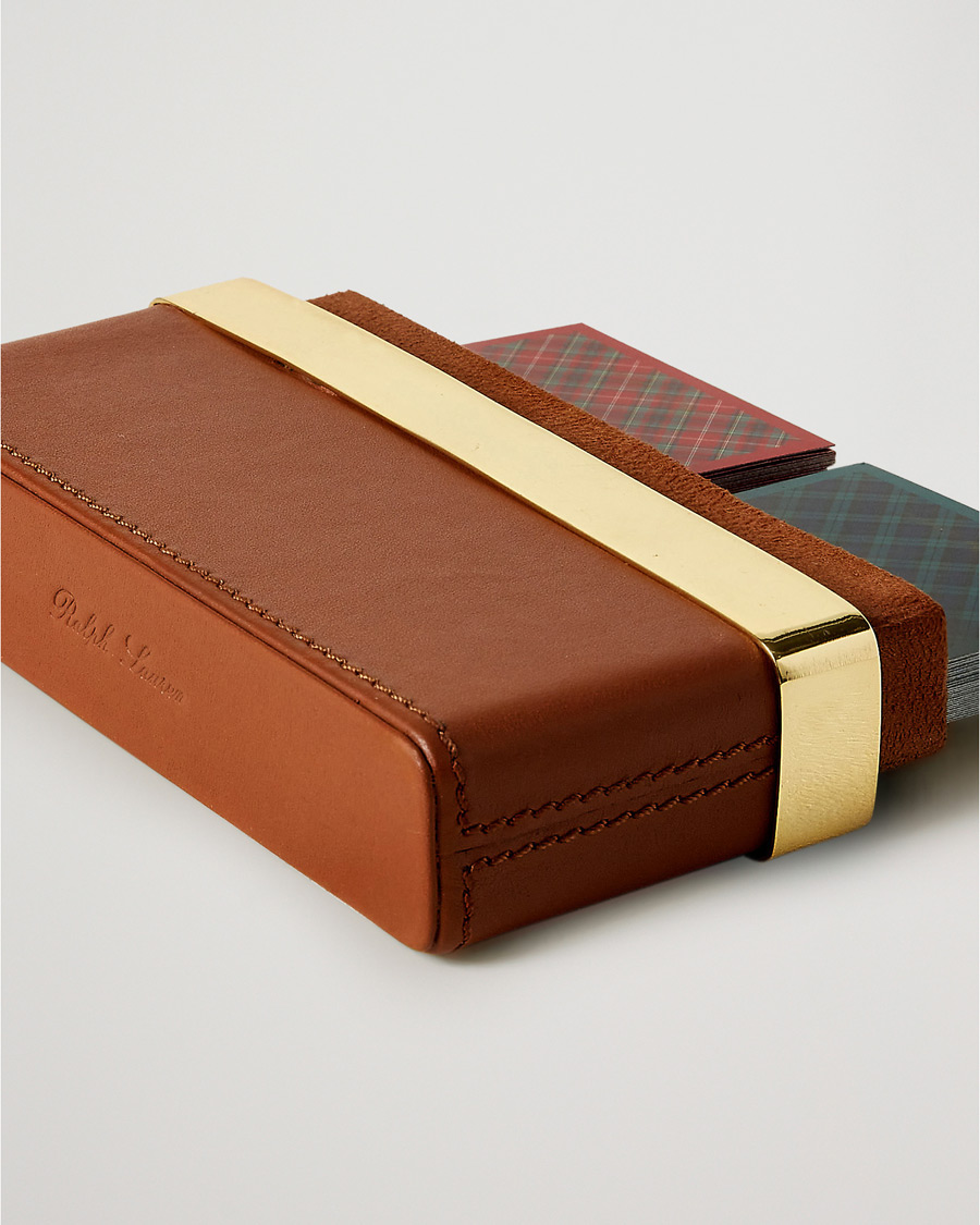 Homme | Pour La Maison | Ralph Lauren Home | Westover Leather Playing Cards Set Brown
