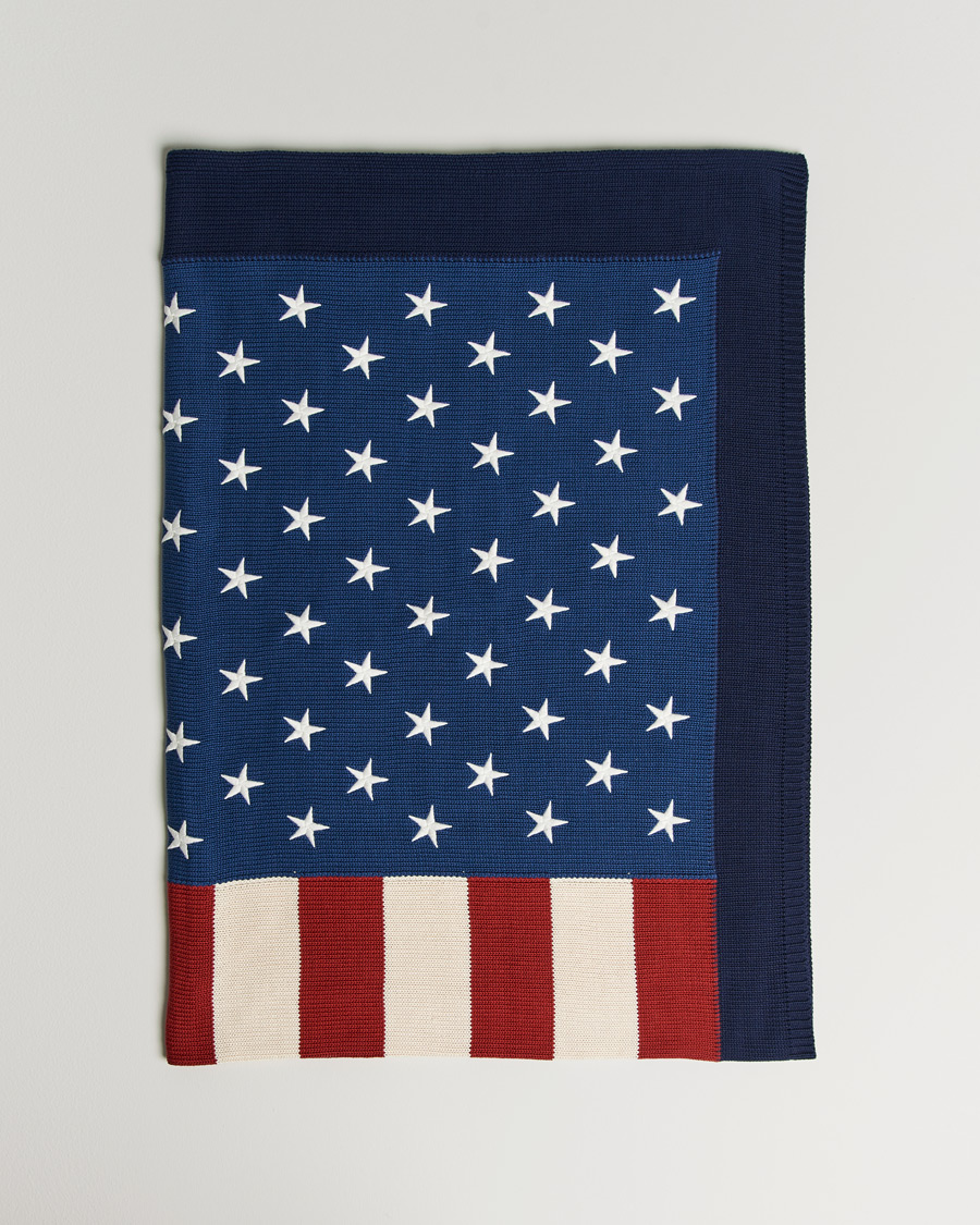 Homme | Couvertures | Ralph Lauren Home | RL Flag 54x72 Cotton Throw Navy