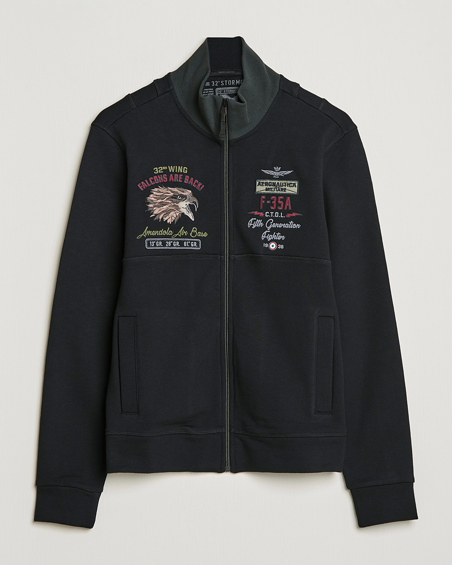Homme | Pulls Et Tricots | Aeronautica Militare | Full Zip Sweatshirt Jet Black