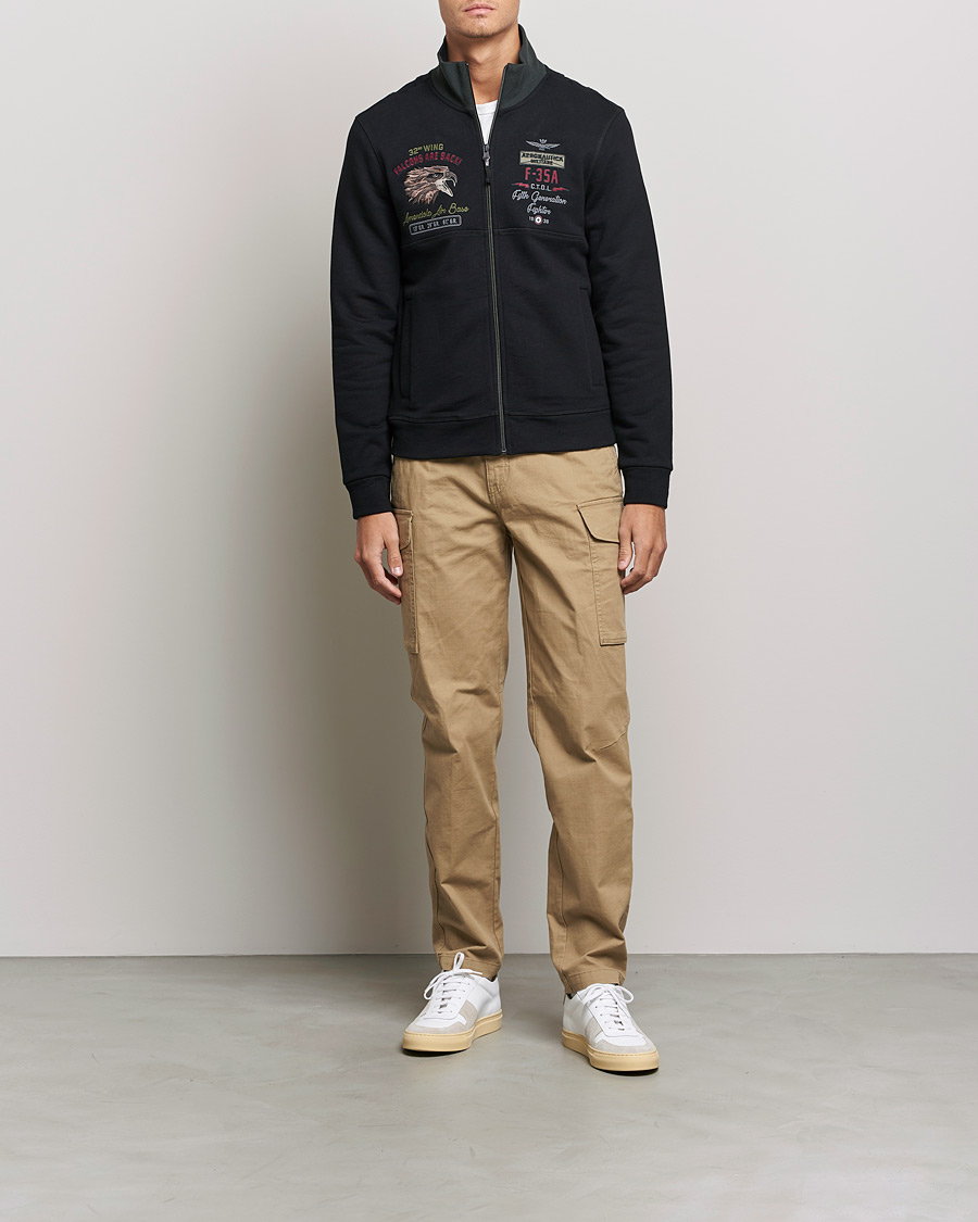 Homme | Pulls Et Tricots | Aeronautica Militare | Full Zip Sweatshirt Jet Black