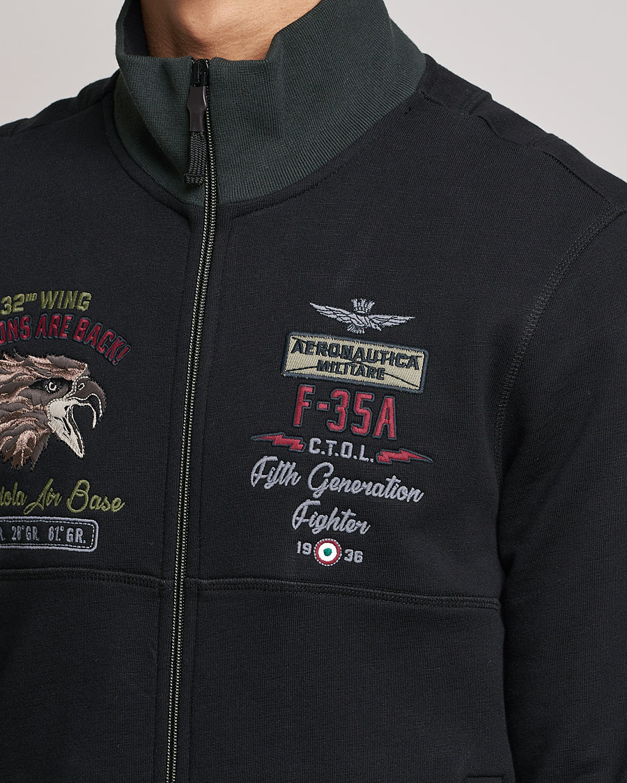 Homme | Pulls Et Tricots | Aeronautica Militare | Full Zip Sweatshirt Jet Black