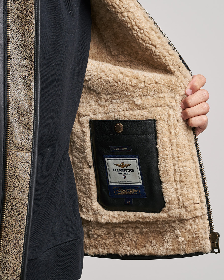 Homme | Manteaux Et Vestes | Aeronautica Militare | Aviator Patch Jacket Tabaco