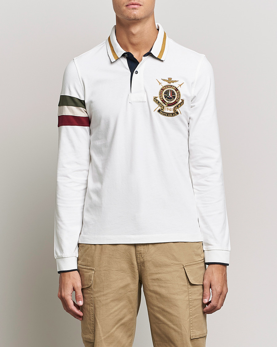 Homme | Pulls Et Tricots | Aeronautica Militare | Long Sleeve Logo Polo Bianco