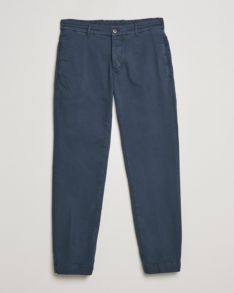 Homme | Pantalons | Incotex | Slim Fit Satin Drawstring Joggers Navy