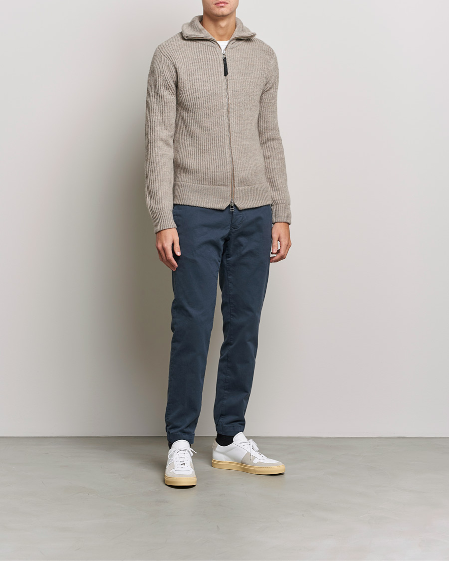 Homme | Pantalons | Incotex | Slim Fit Satin Drawstring Joggers Navy