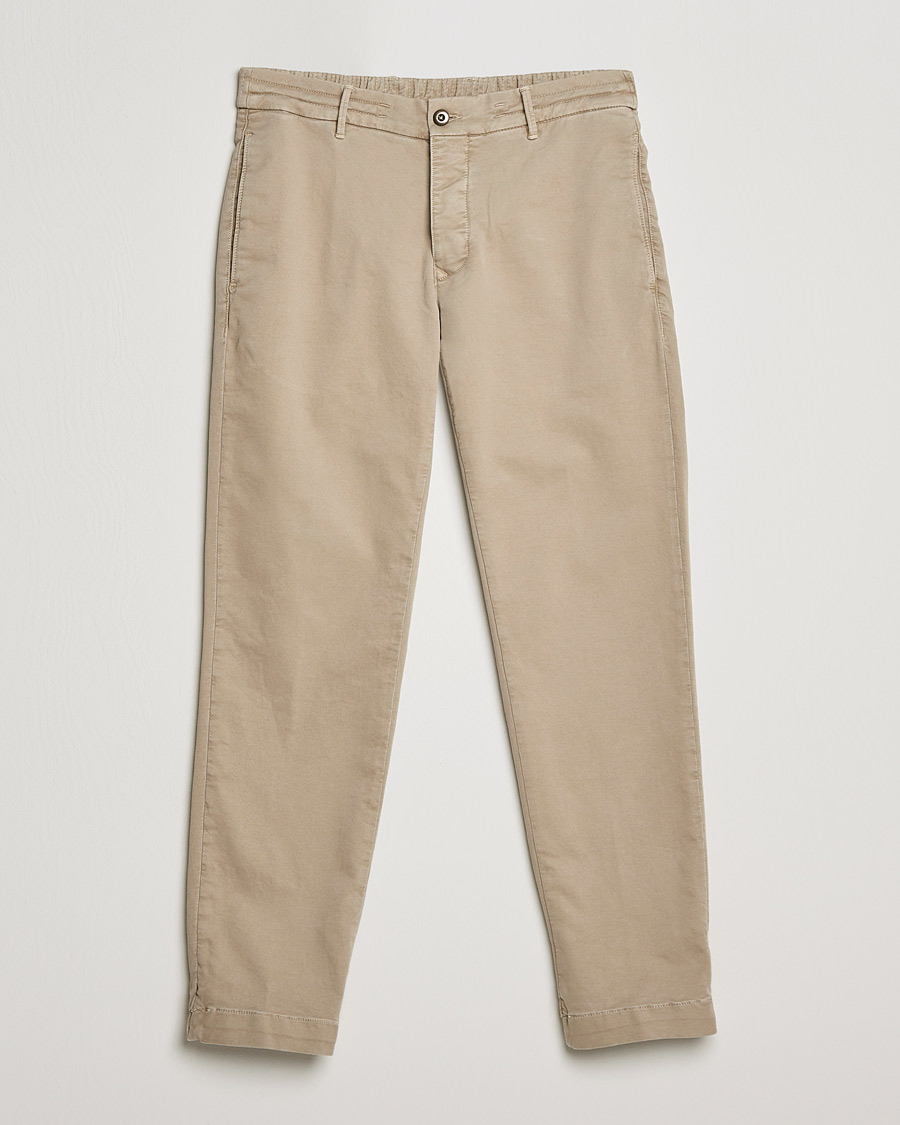 Homme | Pantalons | Incotex | Slim Fit Satin Drawstring Joggers Light Beige
