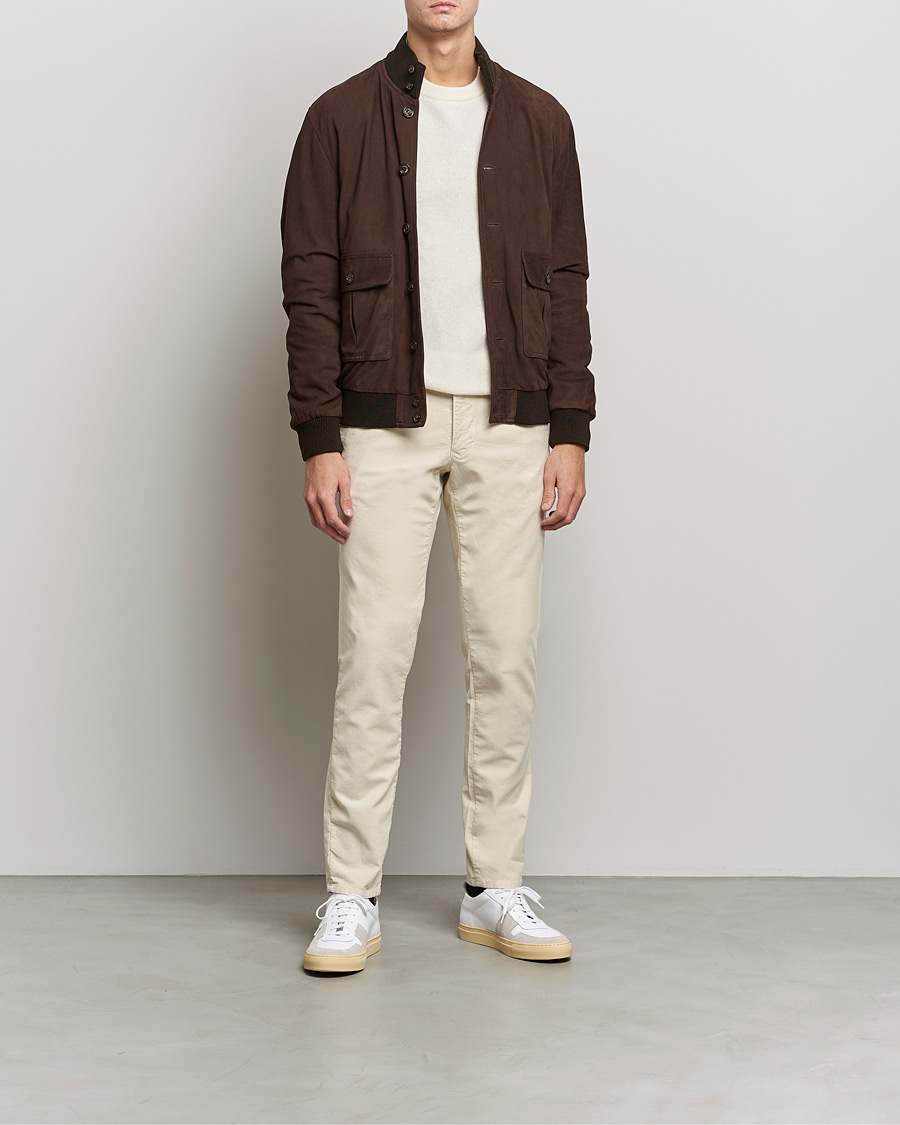 Homme | Pantalons | Incotex | Slim Fit Vintage Moleskine Slacks Light Beige