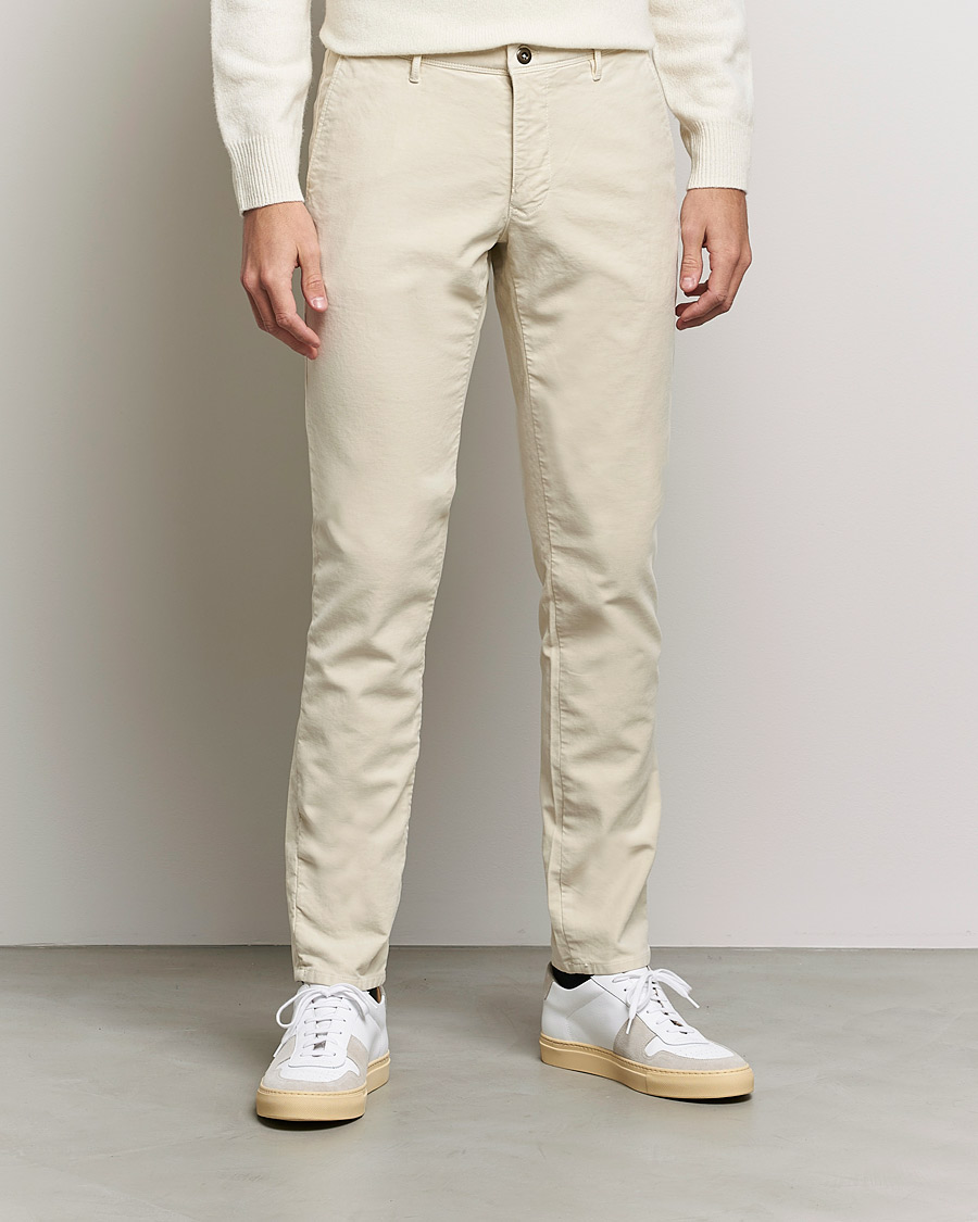Homme | Pantalons | Incotex | Slim Fit Vintage Moleskine Slacks Light Beige