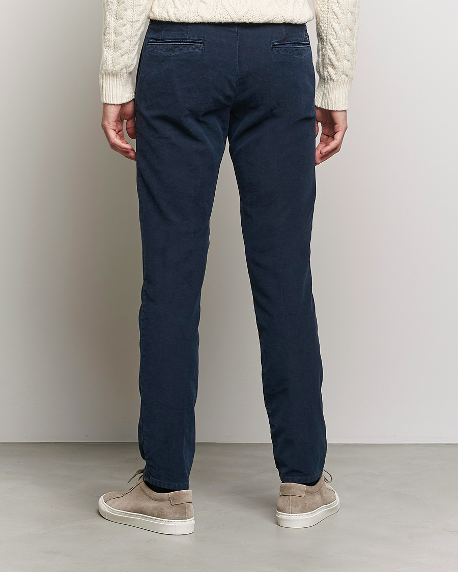 Homme | Pantalons | Incotex | Slim Fit Vintage Moleskine Slacks Dark Blue