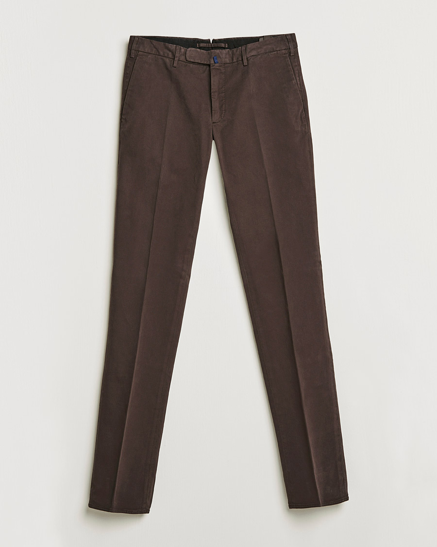Homme | Pantalons | Incotex | Slim Fit Cotton Stretch Chinos Dark Brown