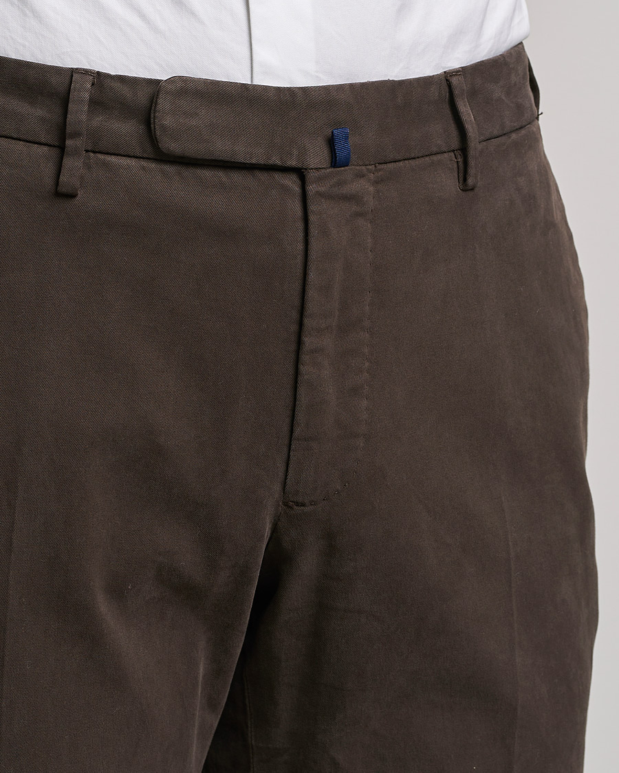 Homme | Pantalons | Incotex | Slim Fit Cotton Stretch Chinos Dark Brown
