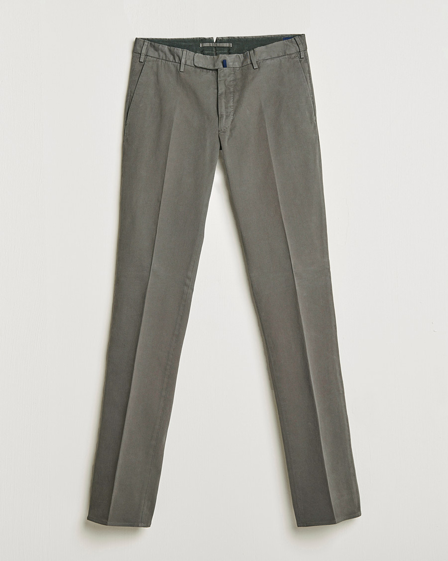 Homme | Pantalons | Incotex | Slim Fit Cotton Stretch Chinos Grey