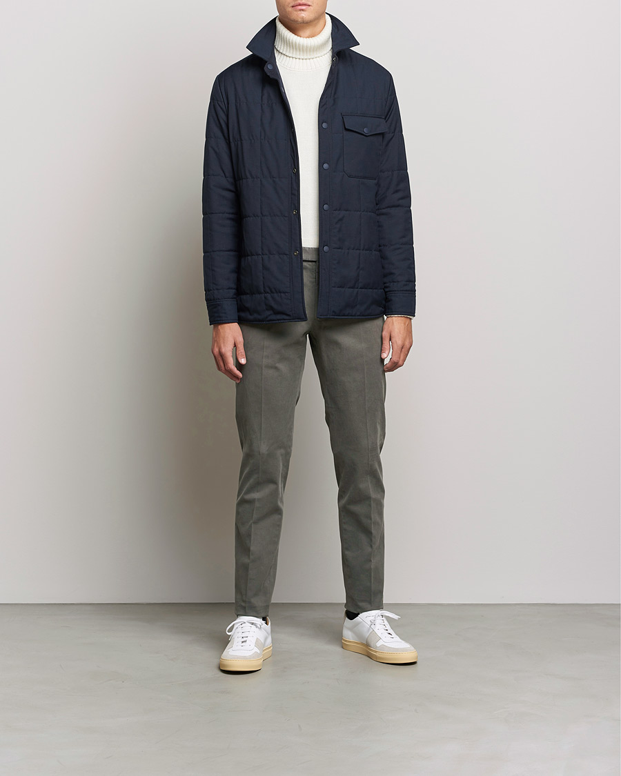 Homme | Pantalons | Incotex | Slim Fit Cotton Stretch Chinos Grey