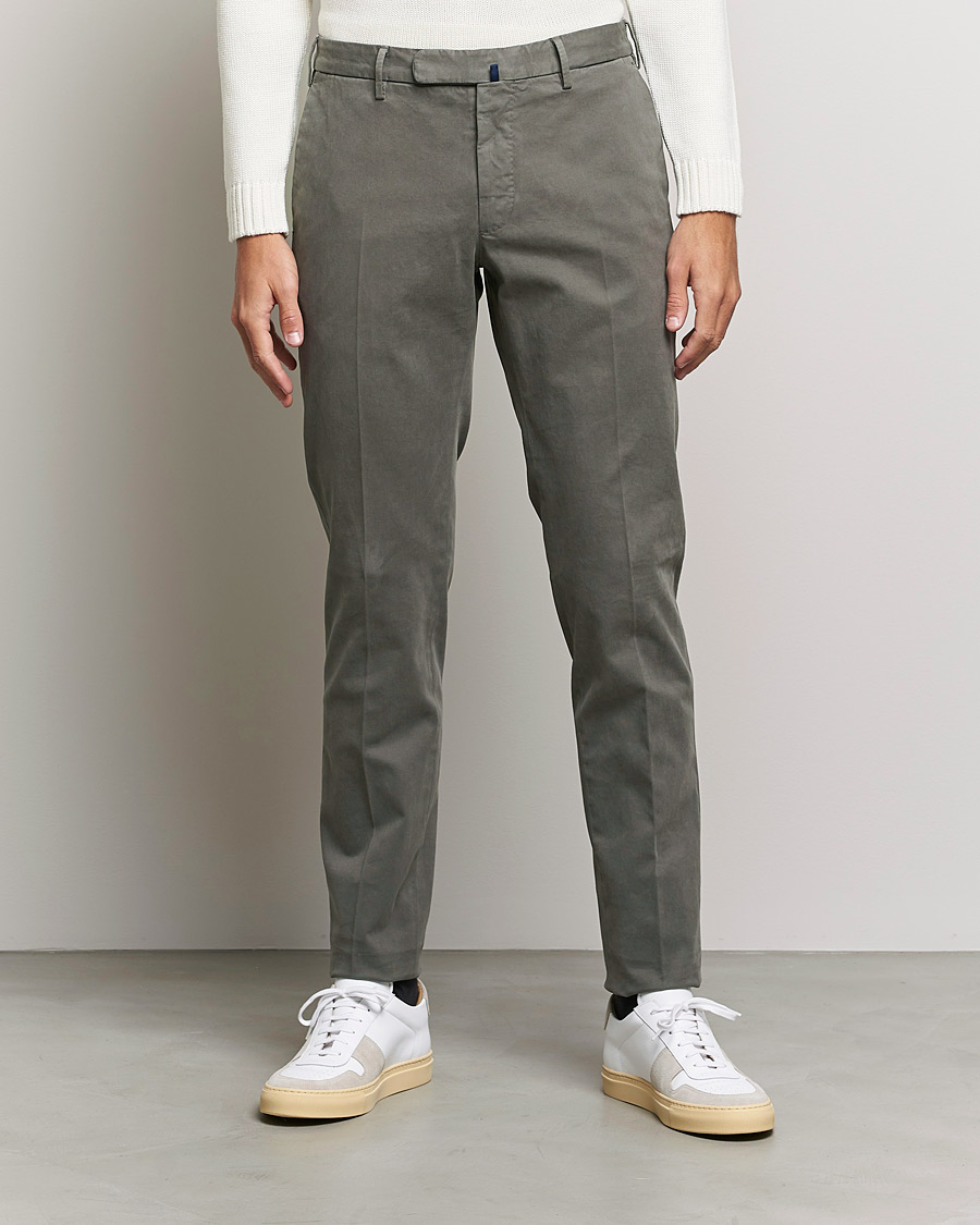 Homme | Pantalons | Incotex | Slim Fit Cotton Stretch Chinos Grey