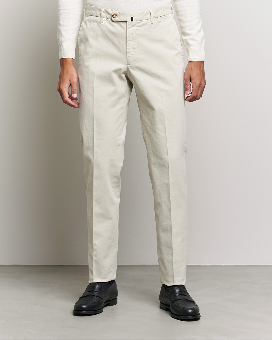 Homme | Pantalons | Incotex | Regular Fit Cotton Stretch Chinos Light Beige
