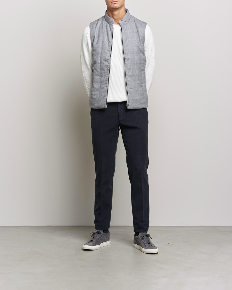Homme | Pantalons | Incotex | Slim Fit Luxury Moleskine Trousers Navy