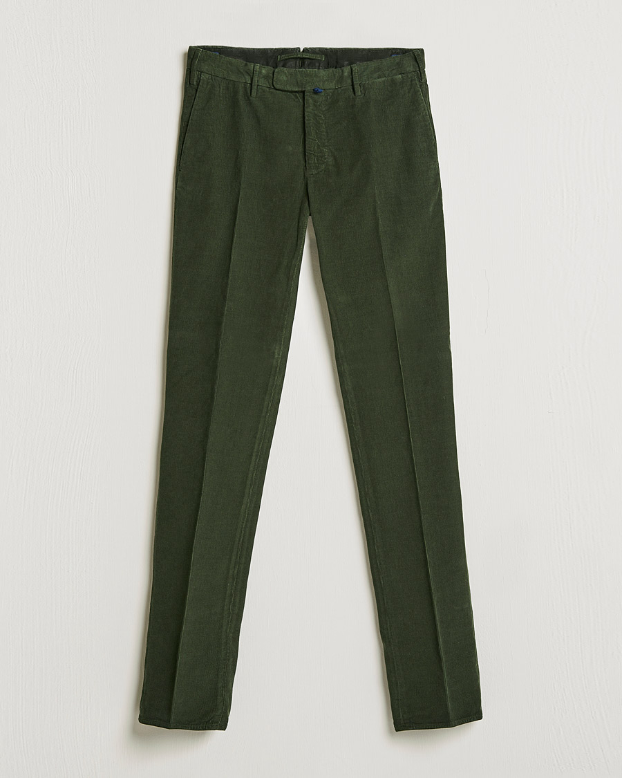 Homme | Pantalons | Incotex | Slim Fit Soft Corduroy Trousers Forest Green