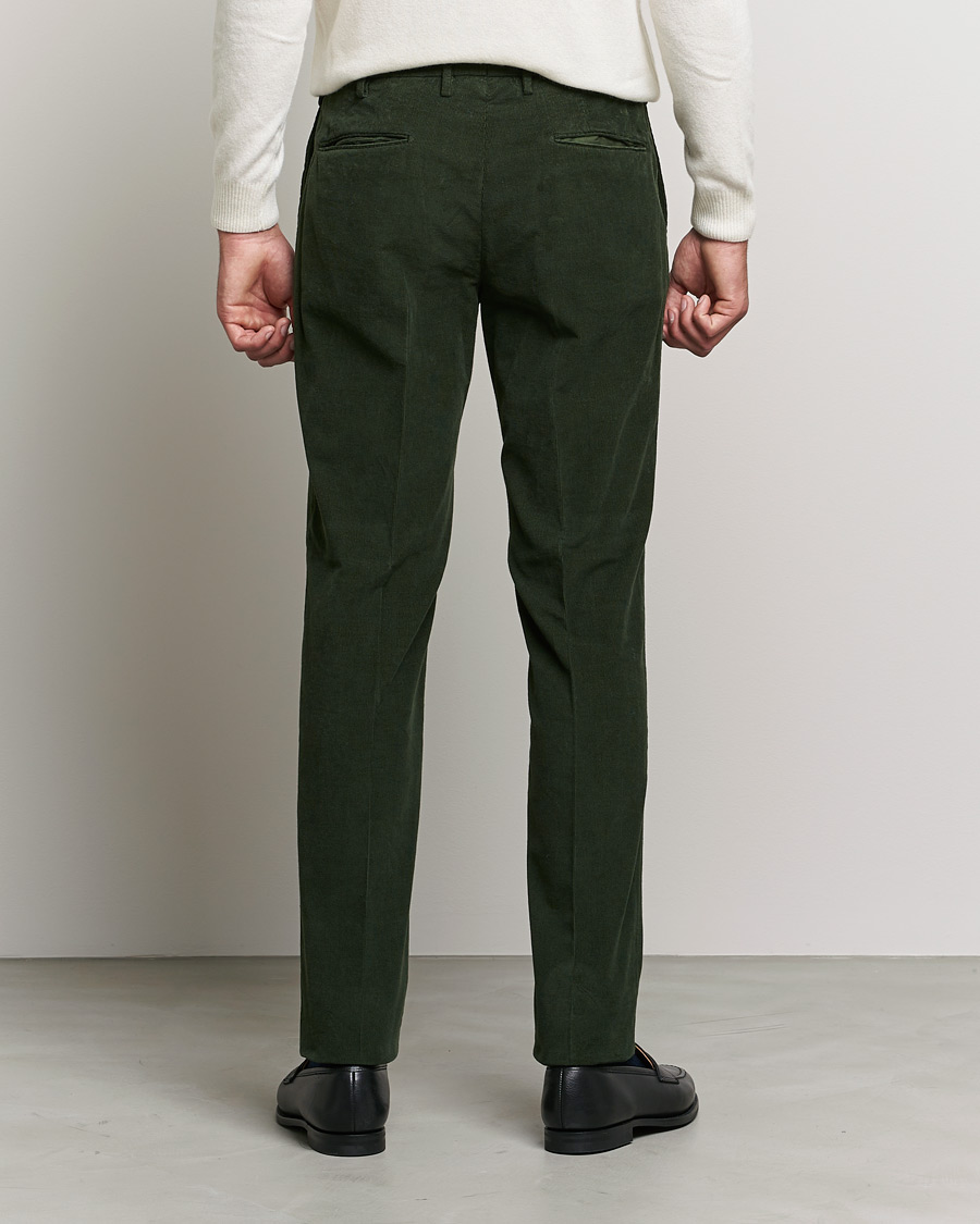 Homme | Pantalons | Incotex | Slim Fit Soft Corduroy Trousers Forest Green
