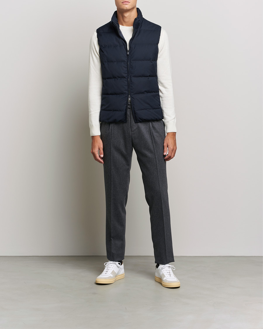 Homme | Manteaux Et Vestes | Slowear | Tekno Sartorial Wool Down Vest Navy
