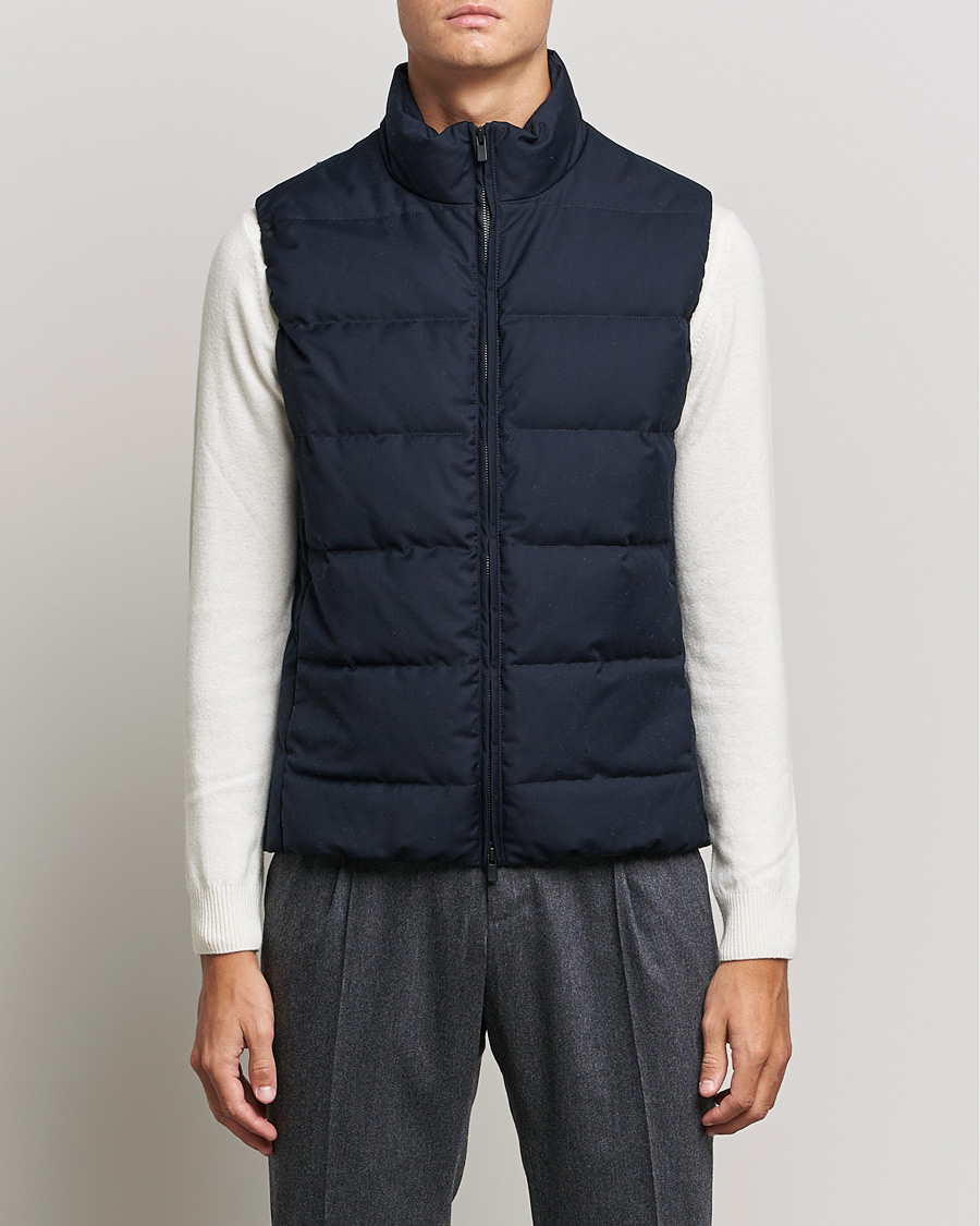 Homme | Manteaux Et Vestes | Slowear | Tekno Sartorial Wool Down Vest Navy