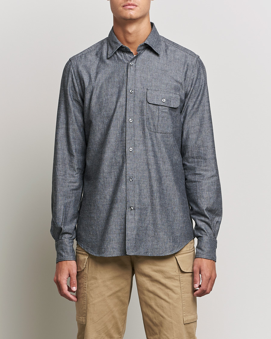 Homme | Chemises | Slowear | Chambray Work Shirt Grey