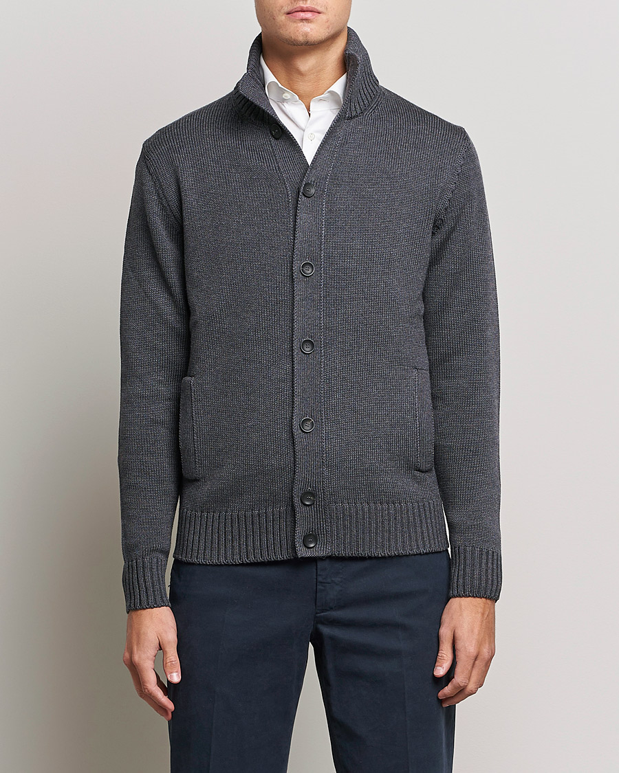 Homme | Pulls Et Tricots | Zanone | Virgin Merino Wool Chioto Cardigan Grey Melange