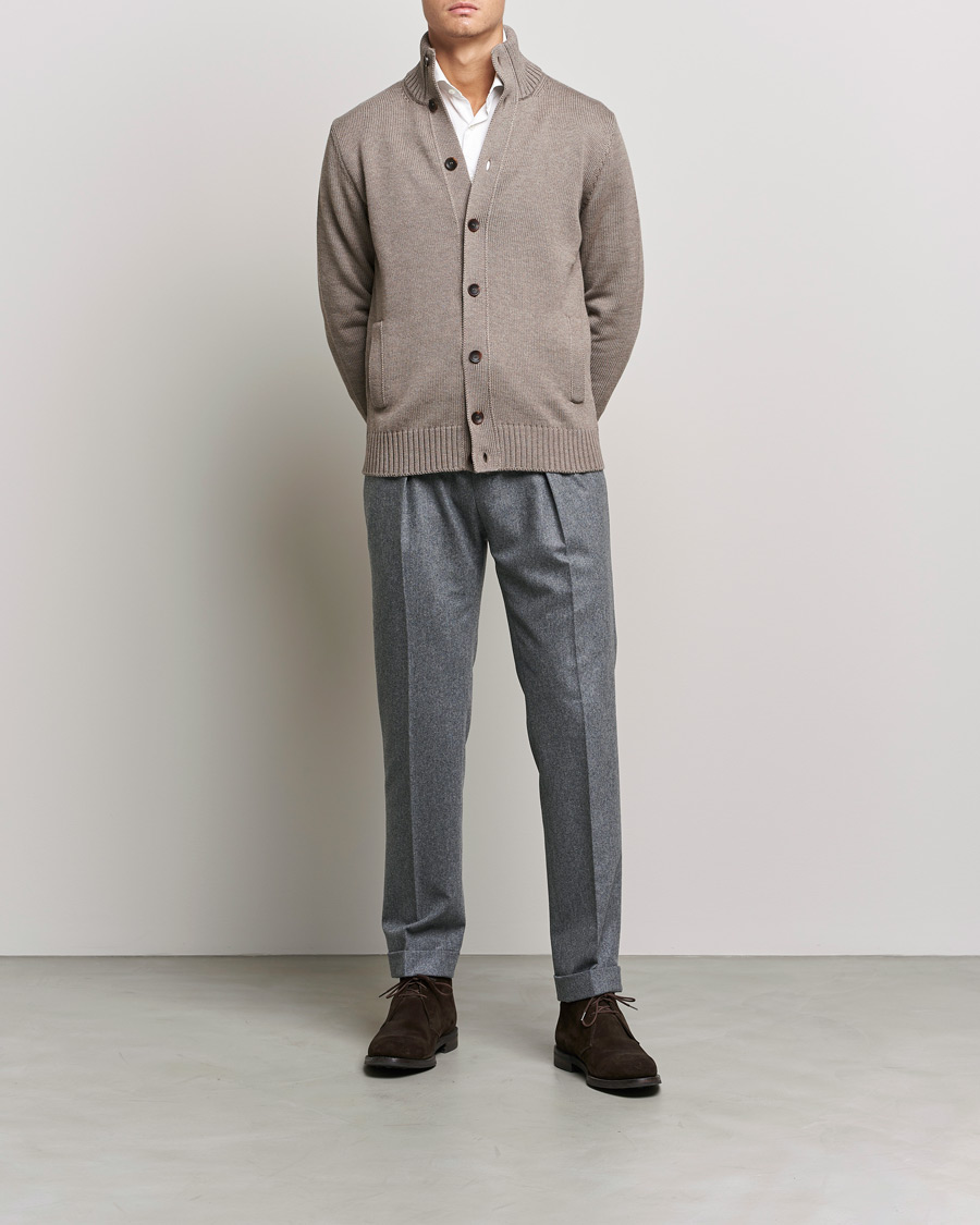 Homme | Pulls Et Tricots | Zanone | Virgin Merino Wool Chioto Cardigan Taupe