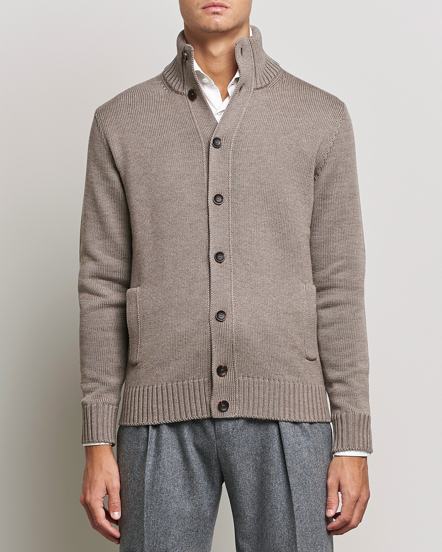 Homme | Pulls Et Tricots | Zanone | Virgin Merino Wool Chioto Cardigan Taupe