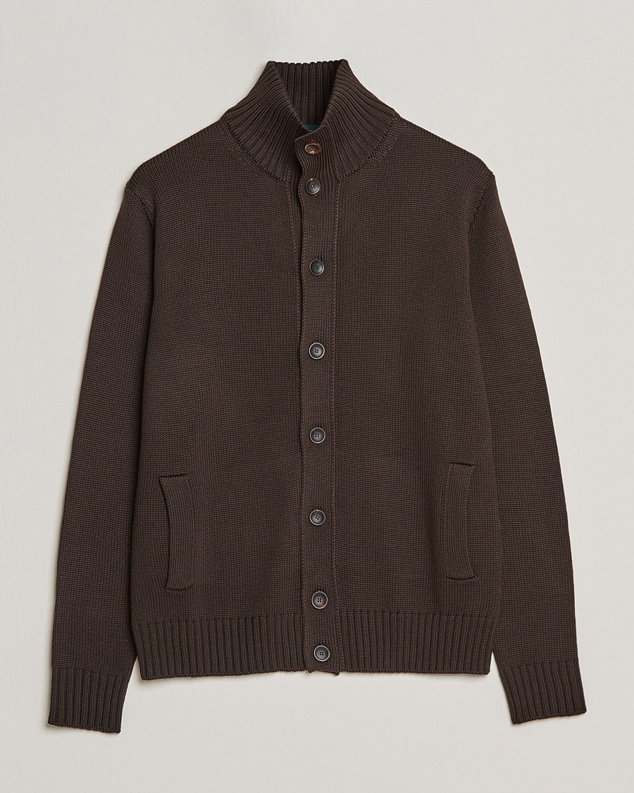 Homme | Pulls Et Tricots | Zanone | Virgin Merino Wool Chioto Cardigan Dark Brown