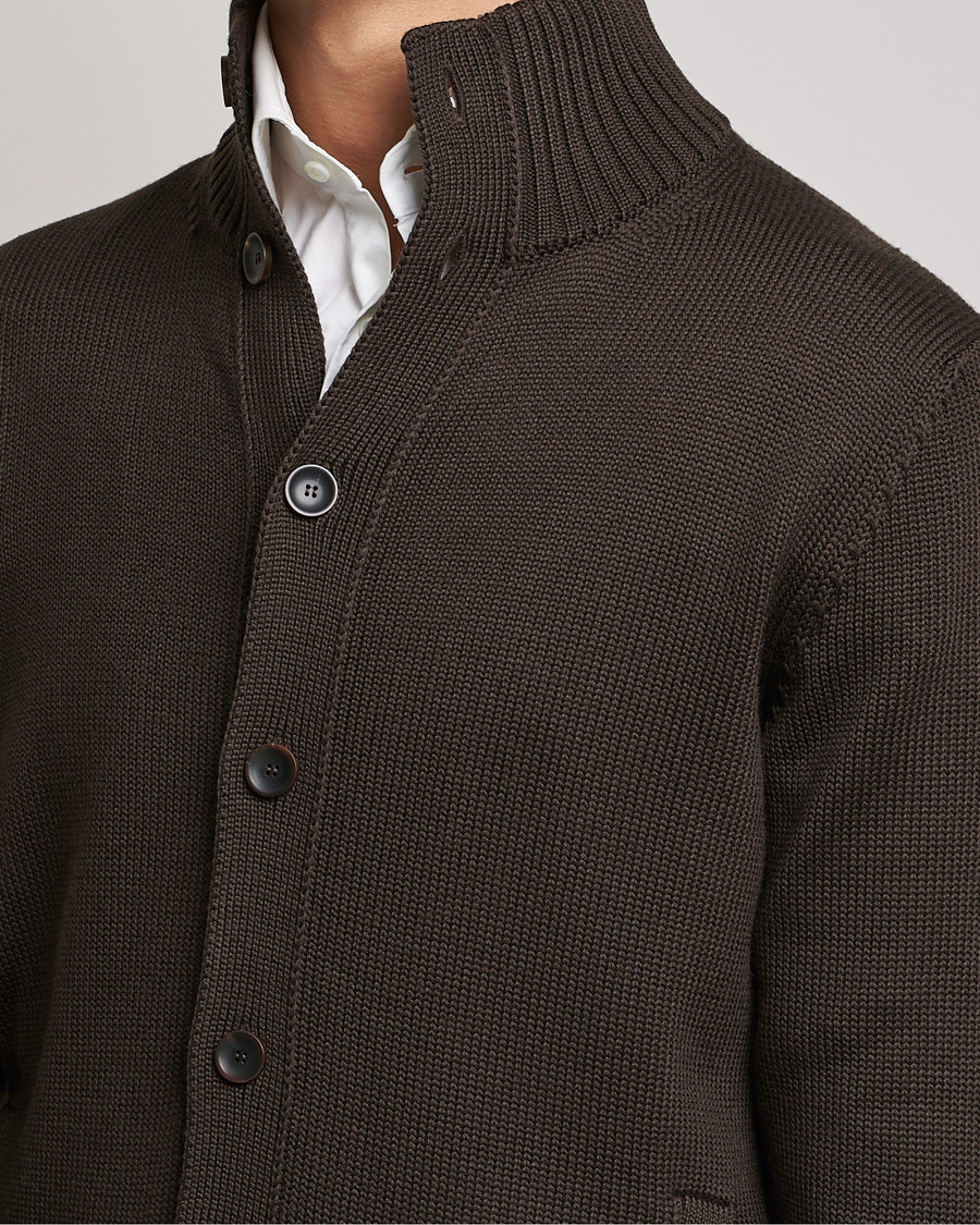 Homme | Pulls Et Tricots | Zanone | Virgin Merino Wool Chioto Cardigan Dark Brown