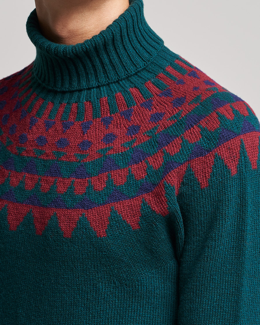 Homme | Pulls Et Tricots | Zanone | Fairisle Jacquard Rollneck Green