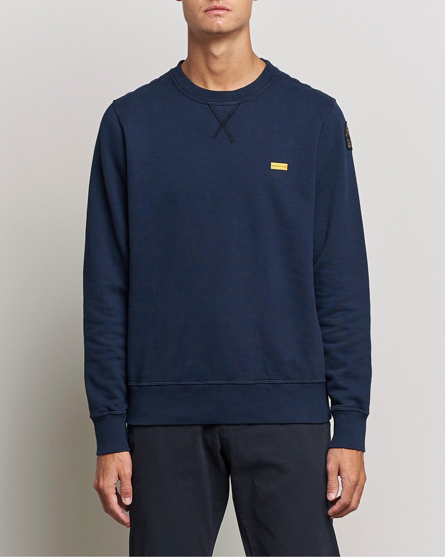 Homme | Pulls Et Tricots | Parajumpers | Basic Cotton Fleece Sweatshirt Navy