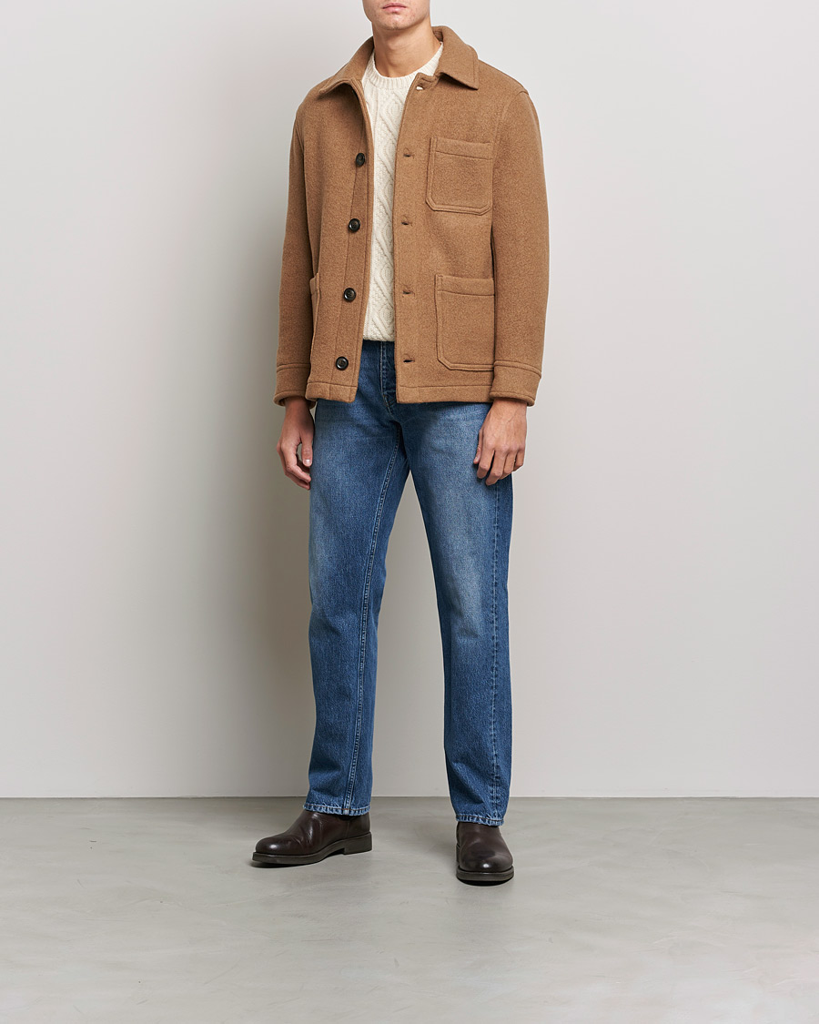 Homme | Manteaux Et Vestes | GANT | Short Wool Patch Pocket Jacket Warm Khaki
