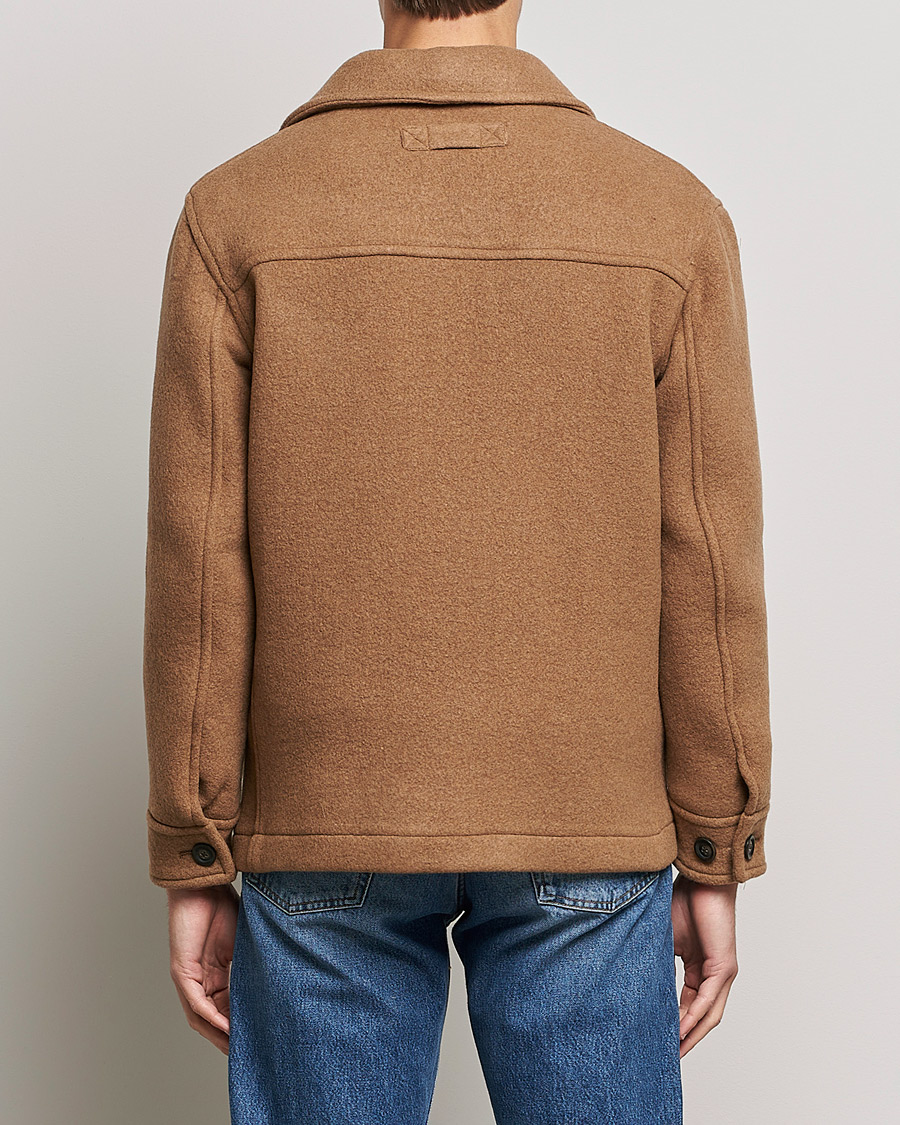 Homme | Manteaux Et Vestes | GANT | Short Wool Patch Pocket Jacket Warm Khaki