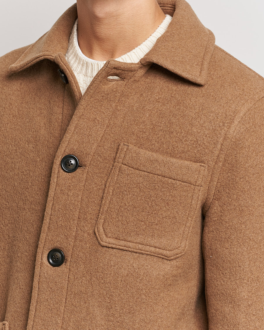 Homme | Manteaux Et Vestes | GANT | Short Wool Patch Pocket Jacket Warm Khaki
