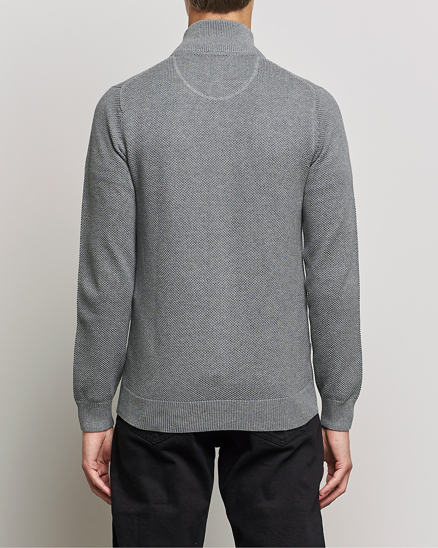 Homme | Pulls Et Tricots | GANT | Cotton Pique Full Zip Dark Grey Melange