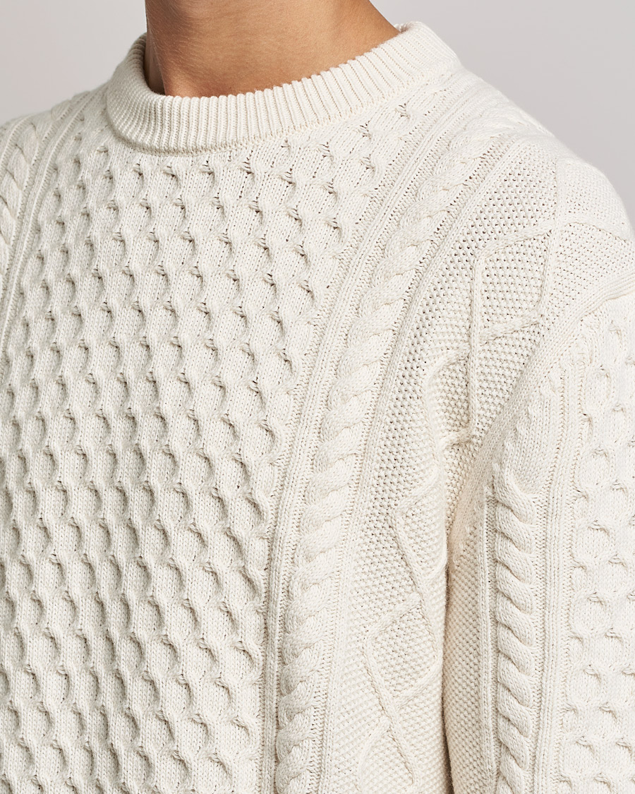 Homme | Pulls Et Tricots | GANT | Aran Structured Knitted Sweater Cream