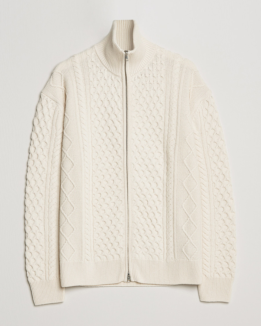Homme | Pulls Et Tricots | GANT | Aran Structured Full Zip Cream
