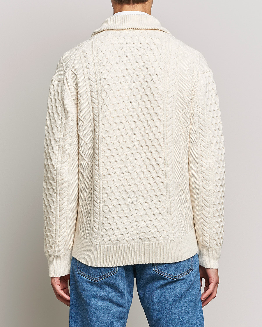 Homme | Pulls Et Tricots | Gant | Aran Structured Full Zip Cream
