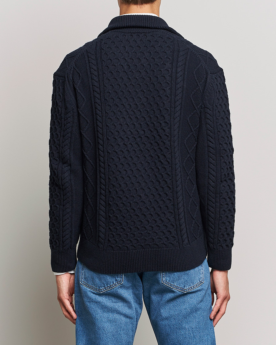 Homme | Pulls Et Tricots | GANT | Aran Structured Full Zip Evening Blue