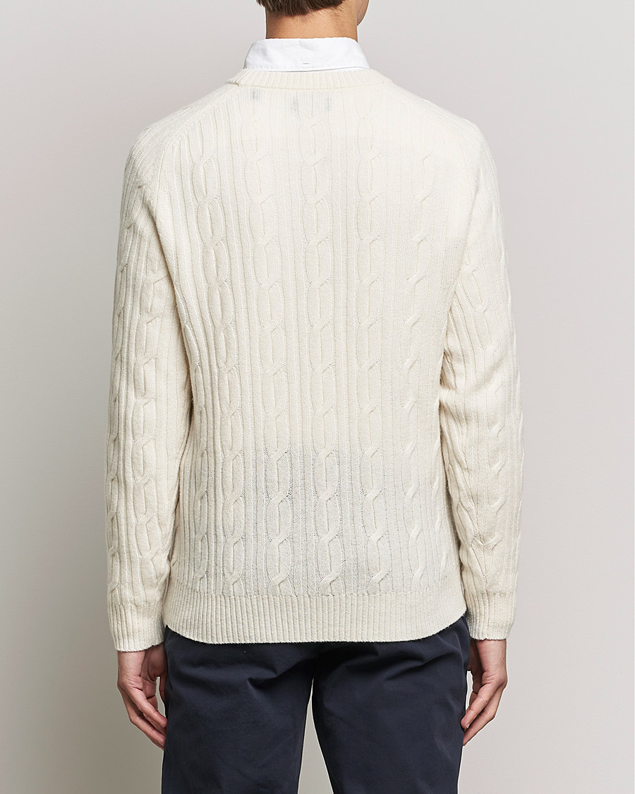 Homme | Pulls Et Tricots | GANT | Lambswool Cable Crew Neck Pullover Cream