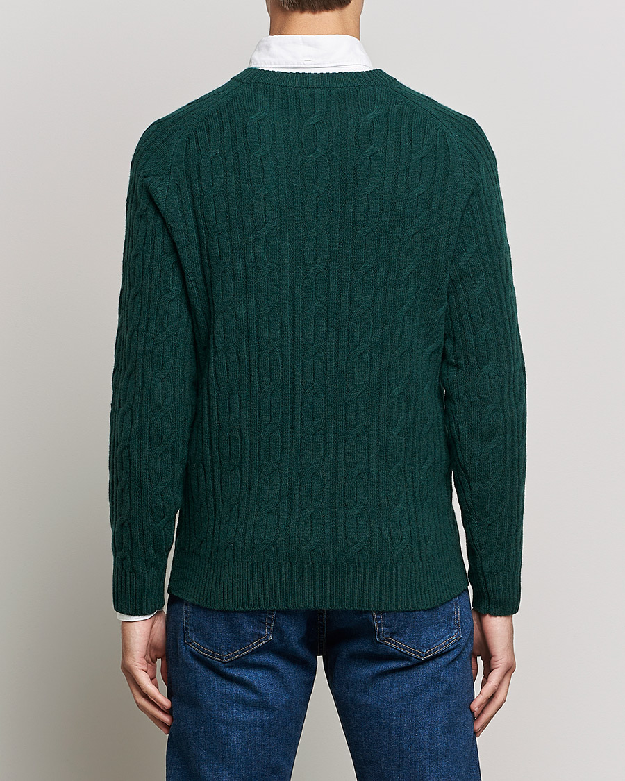 Homme | Pulls Et Tricots | GANT | Lambswool Cable Crew Neck Pullover Tartan Green