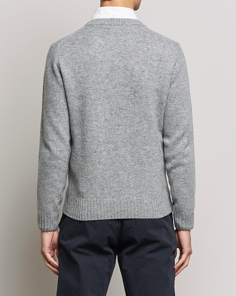 Homme | Pulls Et Tricots | GANT | Brushed Wool Crew Neck Sweater Grey Melange
